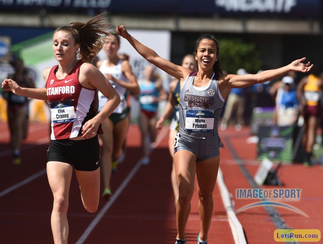 Marta Freitas of Mississippi State Edgesd Elise Cranny in 1500