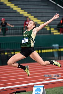 Jun 11, 2016; Eugene, OR, USA; Jessica Green of Colorado State jumps 18-0 1/2 (5.50m) in the heptathlon long jump during the 2016 NCAA Track and Field championships at Hayward Field.