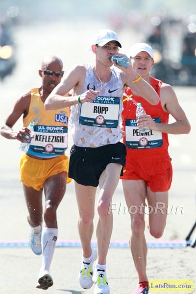 Galen Rupp, Meb Keflezighi and Tyler Pennel