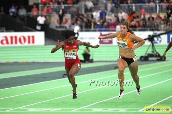 Barbara Pierre and Dafne Schippers in Women's 60m