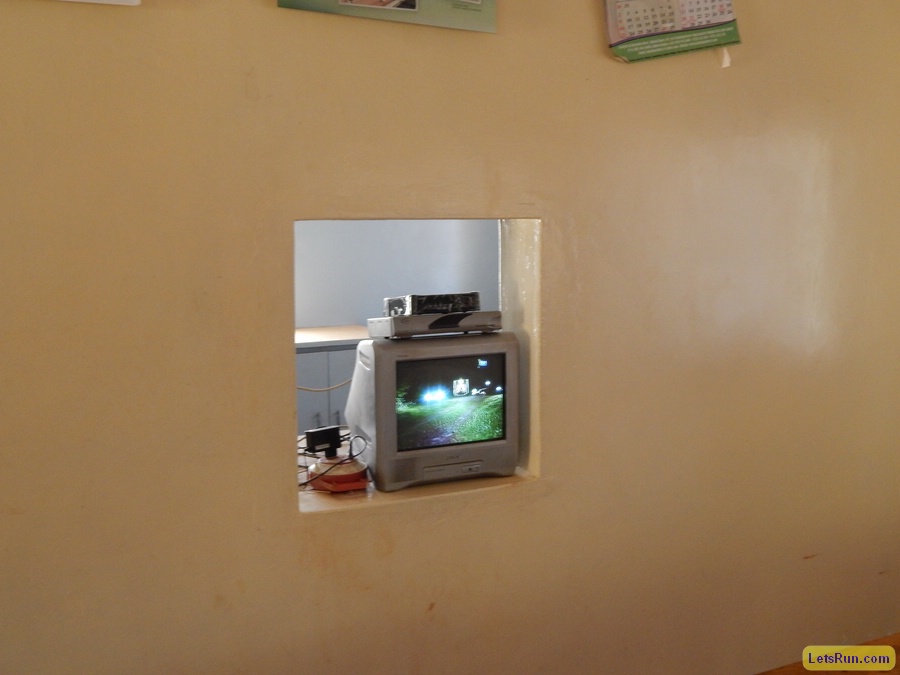 This is the sole TV we saw at the camp