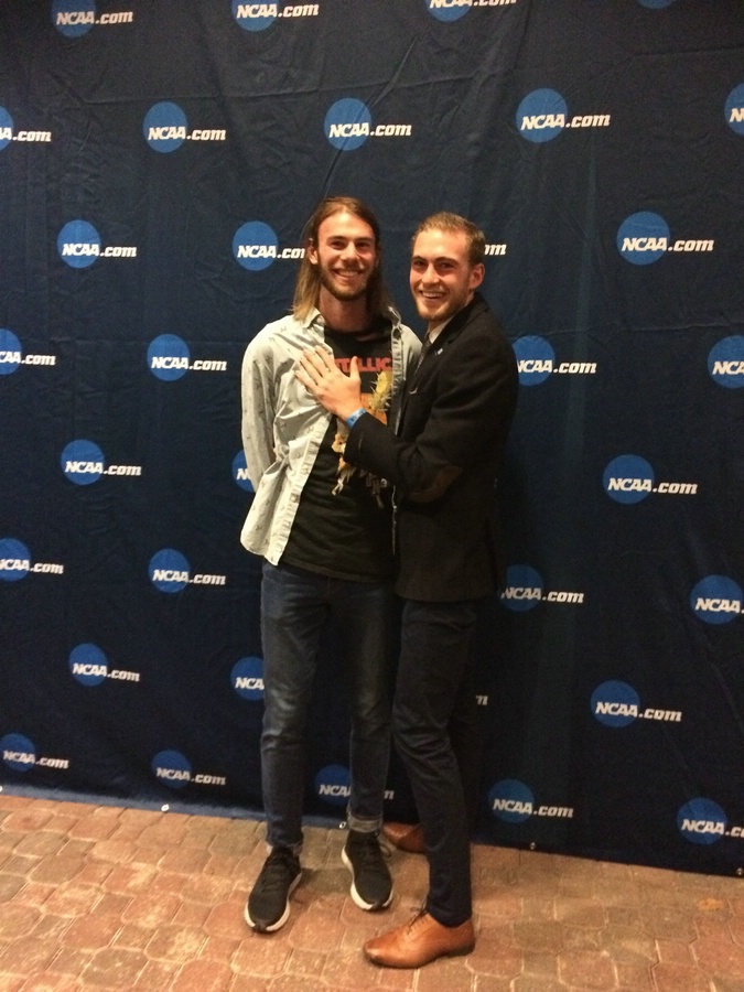 Wisconsin's Joe Hardy & Oliver Hoare. Yes, that is a Metallica T-shirt.