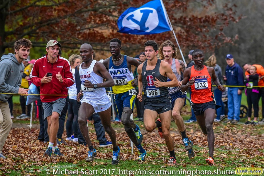 Grant Fisher in 2nd Pack with Peter Lomong