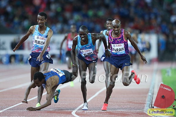 Edris goes down, Chelimo gets DQd, and Mo Farah wins his final 5000