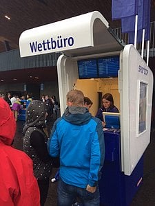 Betting Booth Outside of Stadium