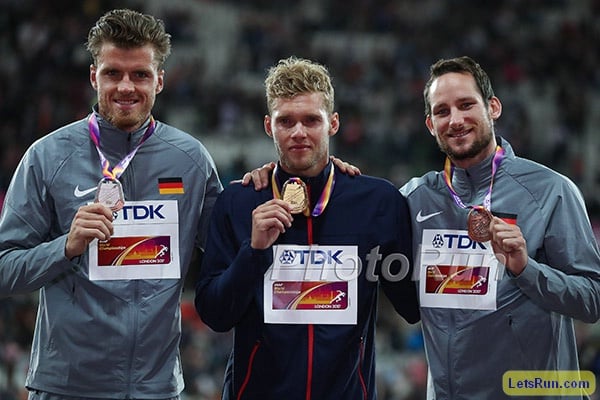 Rico Freimuth, Kevin Mayer, Kai Kazmirek (Decathlon)