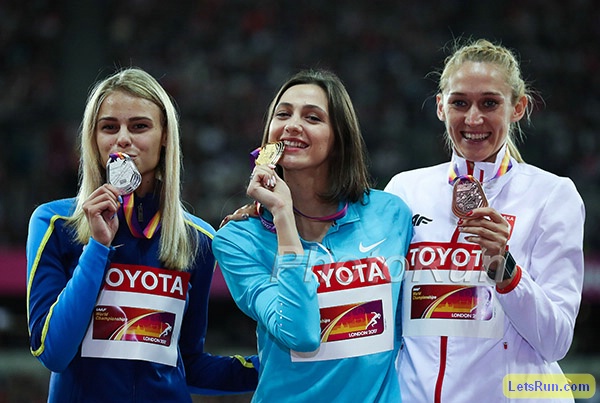 Yuliya Levchenko, Mariya Lasitskene, Kamila Licwinko - High Jump Medallists