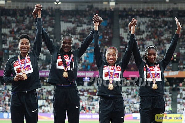 US 4x400 Team Post-Race with Gold
