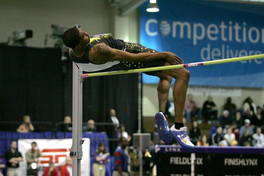 Andra Manson 7' 6".50 (2.30)  to win the High Jump
