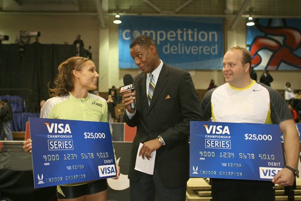 Lolo Jones and Adam Nelson
