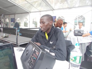 Stanley Biwott Pre-Race in New York 2012
