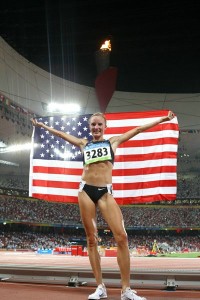 Shalane Flanagan after getting a bronze medal and 30:22 American record at the 2008 Bejing Olympics