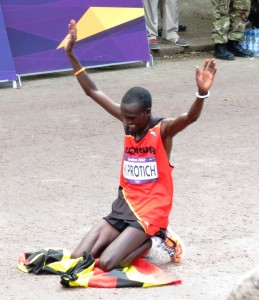 Stephen Kiprotich after winning Olympic gold in 2012