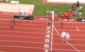 Bekele just after the finish (check back Saturday for better photos)