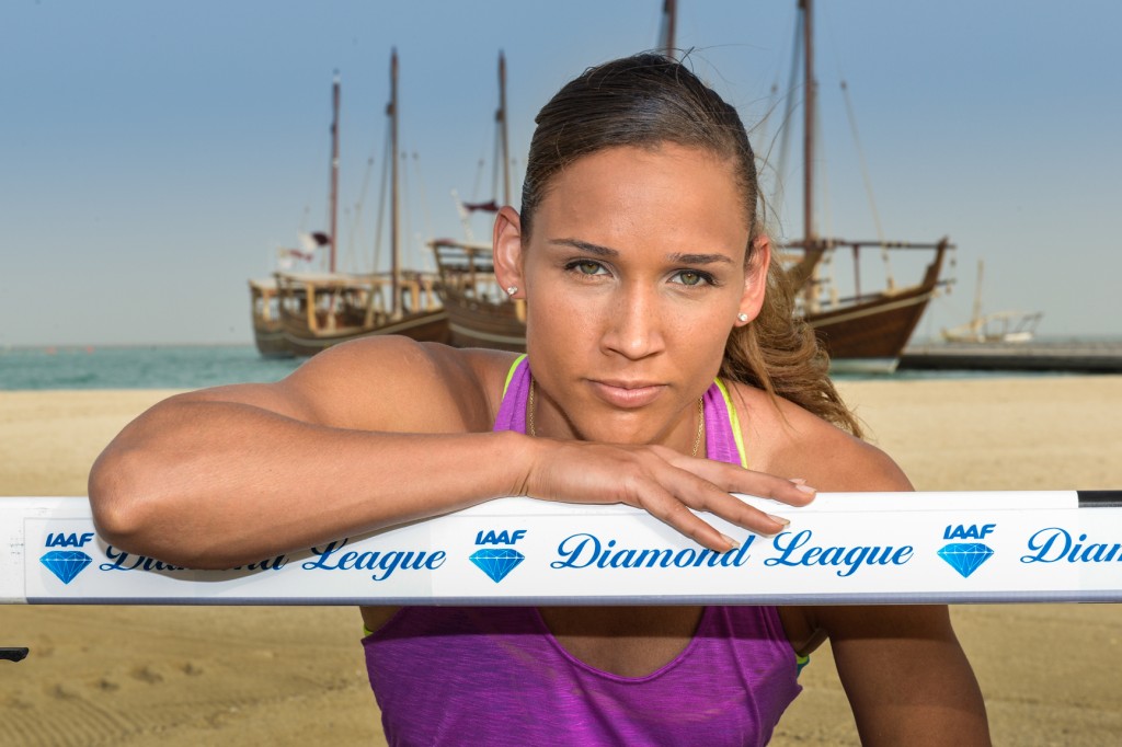 Lolo Jones prior to the 2013 Diamond League meet in Doha