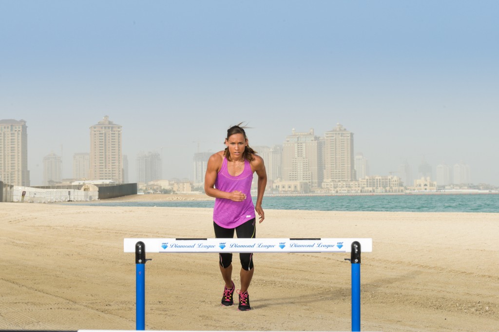 Lolo Jones prior to the 2013 Diamond League meet in Doha
