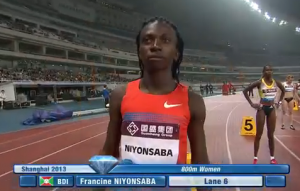 Francine Niyonsaba prior to 2013 Shanghai