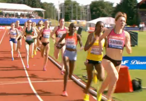 A rare site, Aregawi behind with 200 meters to go