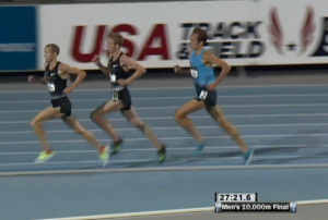 Dathan Ritzenhein Leads With 550m  to Go Men's 10,000m
