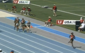 Alysia way out front on lap #1