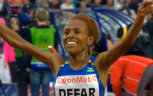 Meseret Defar was very happy when this one was over