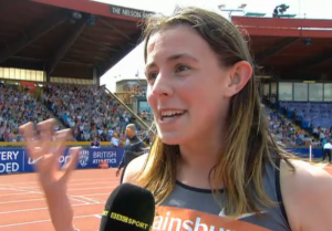 Jessica Judd, very happy after breaking 2:00 for the first time