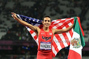 Manzano honored both the U.S. and Mexico on his victory lap at the 2012 Olympics