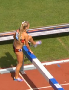 Genevieve LaCaze struggling after a fall