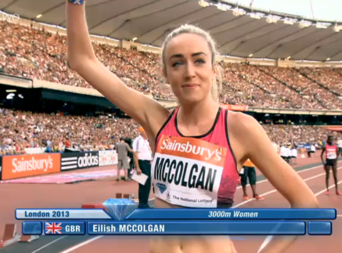 Eilish McColgan before the race