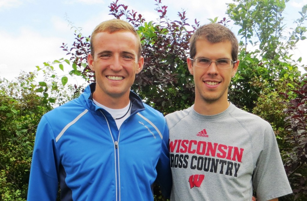 Riley Masters (l) and Elliot Krause before tomorrow's TD Beach to Beacon 10-K (photo by Chris Lotsbom for Race Results Weekly)