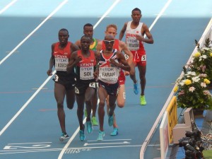 Mo Farah Leads At the Bell (Click for Photo Gallery of the Semifinals)