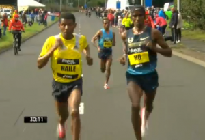 Bekele fell behind early (on purpose we found out)