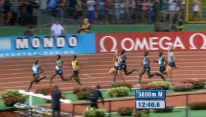 150 to go and Lagat leads
