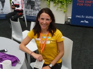 Sabrina Mockenhaupt priro to the 2013 New York City Marathon