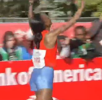 RIta Jeptoo was deservedly very excited after this one