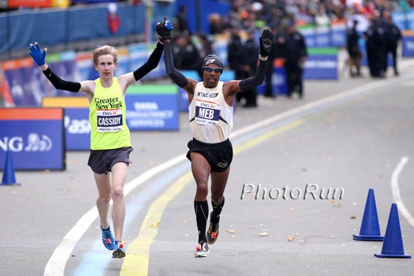 Meb Finished With Mike Cassidy (The Staten Island LRCers who wrote last year that the marathon shouldn't have been cancelled) Click on photo for NYC photo gallery