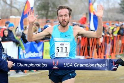 Derrick winning USA XC in 2014