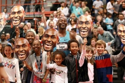 Lagat after winning the 3k at USAs in 2014 at age 39