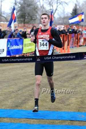 McGorty winning the U.S. junior XC title in 2014