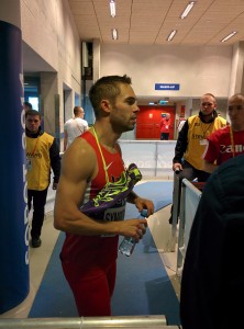Symmonds greets the media
