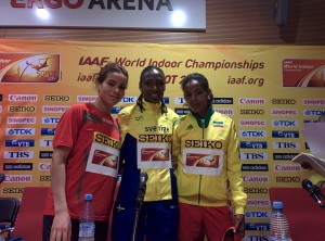 The original three 1500 medallists at 2014 World Indoors