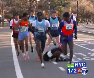 Mo Farah Falls Down (For a full photo gallery of the fall click here)