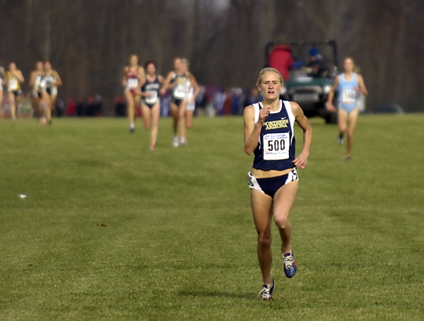 Johanna Nilsson, all by herself at the at the 2005 NCAA Cross Country Championships (Photo by Randy Miyazaki of Trackandfieldphoto.com, More NCAA photos here