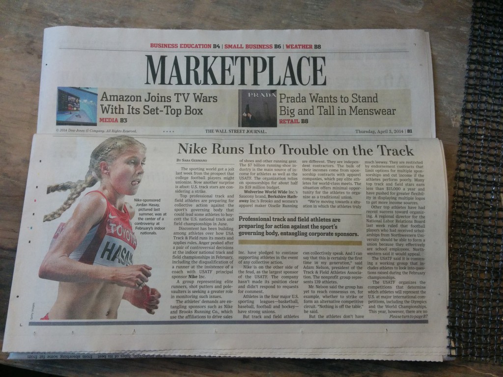 Jordan Hasay and Nike in the Marketplace Secion (click for larger image)
