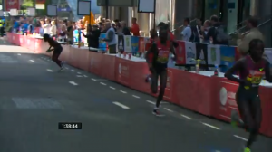 Dibaba stops after the drop