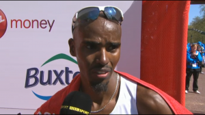 A disappointed Mo after the race