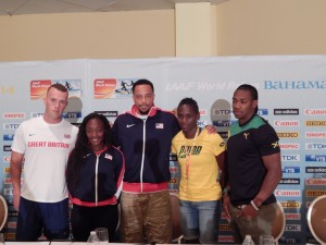The sprinters at thepPress conference