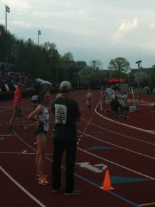 Mark Coogan and Abbey D after the women's 10k