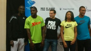 David Rudisha (far left) on Friday