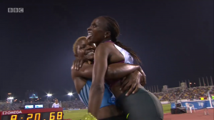 Hellen Obiri celebrates